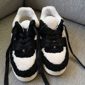 Chanel Shearling Sneakers